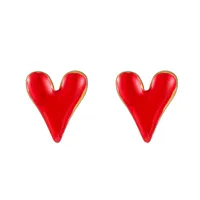 1 Pair Modern Style Heart Shape Enamel Plating 304 Stainless Steel Ear Studs sku image 2