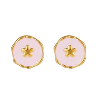 1 Pair Modern Style Heart Shape Enamel Plating 304 Stainless Steel Ear Studs sku image 3