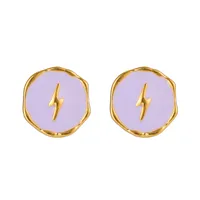 1 Pair Modern Style Heart Shape Enamel Plating 304 Stainless Steel Ear Studs sku image 4