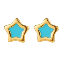 1 Pair Modern Style Heart Shape Enamel Plating 304 Stainless Steel Ear Studs sku image 6