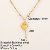 Romantic Simple Style Heart Shape Wings Lock 304 Stainless Steel Women's Pendant Necklace sku image 1