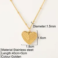 Romantic Simple Style Heart Shape Wings Lock 304 Stainless Steel Women's Pendant Necklace sku image 20