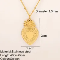 Romantic Simple Style Heart Shape Wings Lock 304 Stainless Steel Women's Pendant Necklace sku image 6