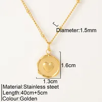 Romantic Simple Style Heart Shape Wings Lock 304 Stainless Steel Women's Pendant Necklace sku image 21