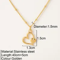 Romantic Simple Style Heart Shape Wings Lock 304 Stainless Steel Women's Pendant Necklace sku image 26
