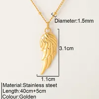 Romantic Simple Style Heart Shape Wings Lock 304 Stainless Steel Women's Pendant Necklace sku image 10