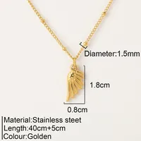 Romantic Simple Style Heart Shape Wings Lock 304 Stainless Steel Women's Pendant Necklace sku image 19