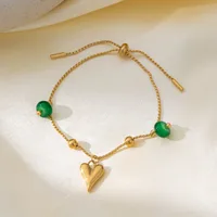 Hawaiian Vacation Commute Heart Shape 304 Stainless Steel Plating Inlay Resin 18K Gold Plated Women's Bracelets Necklace main image 5