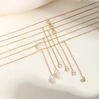 Wholesale Jewelry IG Style Baroque Style Geometric 304 Stainless Steel Freshwater Pearl 18K Gold Plated Necklace Cable Chain main image 7