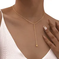 Wholesale Jewelry IG Style Baroque Style Geometric 304 Stainless Steel Freshwater Pearl 18K Gold Plated Necklace Cable Chain main image 8