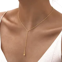 Wholesale Jewelry IG Style Baroque Style Geometric 304 Stainless Steel Freshwater Pearl 18K Gold Plated Necklace Cable Chain main image 4