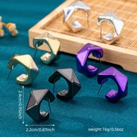 1 Pair Hip-Hop Retro Cool Style Geometric CCB Ear Studs main image 2
