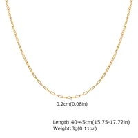 Wholesale Jewelry IG Style Simple Style Geometric 201 Stainless Steel 18K Gold Plated Necklace Cable Chain main image 2