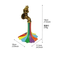 Cute Pastoral Rainbow Frog Resin Ornaments Outdoor Decoration sku image 1