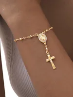 Wholesale Jewelry Virgin Mary Copper 18K Gold Plated Bracelets main image 1