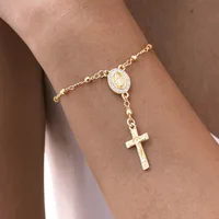 Wholesale Jewelry Virgin Mary Copper 18K Gold Plated Bracelets main image 8