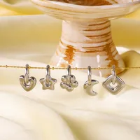 1 Pair IG Style Commute Geometric Star Heart Shape Plating 304 Stainless Steel Drop Earrings main image 4