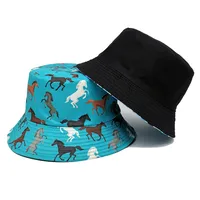 Unisex Retro Horse Printing Wide Eaves Bucket Hat main image 3