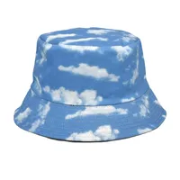 Unisex Casual Retro Clouds Printing Printing Flat Eaves Bucket Hat main image 5