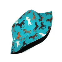 Unisex Retro Horse Printing Wide Eaves Bucket Hat main image 5