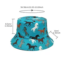 Unisex Retro Horse Printing Wide Eaves Bucket Hat main image 2