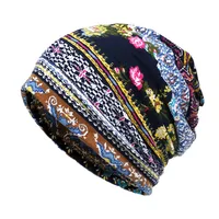 Unisex Streetwear Flower Printing Eaveless Beanie Hat main image 5