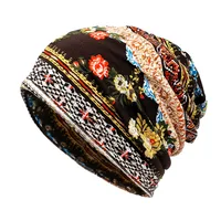 Unisex Streetwear Flower Printing Eaveless Beanie Hat main image 1