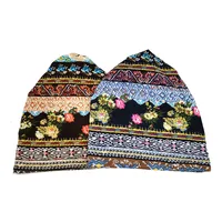 Unisex Streetwear Flower Printing Eaveless Beanie Hat main image 4