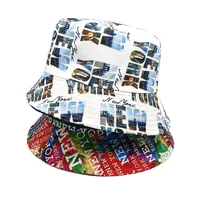Unisex Retro Streetwear Letter Printing Wide Eaves Bucket Hat main image 5