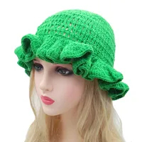Women's Elegant Simple Style Solid Color Ruffles Wool Cap main image 2