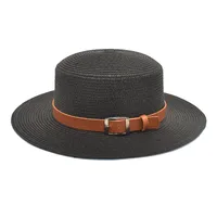 Unisex Vacation Simple Style Color Block Big Eaves Straw Hat main image 2