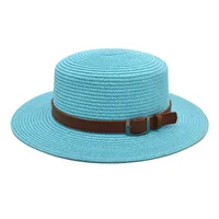 Unisex Vacation Simple Style Color Block Big Eaves Straw Hat main image 4