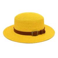 Unisex Vacation Simple Style Color Block Big Eaves Straw Hat sku image 2