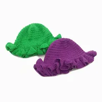 Women's Elegant Simple Style Solid Color Ruffles Wool Cap main image 4