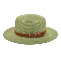 Unisex Vacation Simple Style Color Block Big Eaves Straw Hat sku image 14