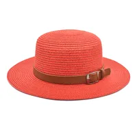 Unisex Vacation Simple Style Color Block Big Eaves Straw Hat sku image 1