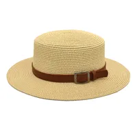 Unisex Vacation Simple Style Color Block Big Eaves Straw Hat main image 3