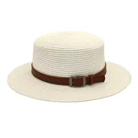 Unisex Vacation Simple Style Color Block Big Eaves Straw Hat sku image 17
