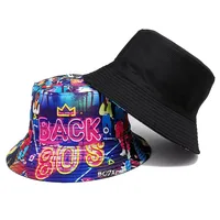 Unisex Hip-Hop Streetwear Human Letter Printing Wide Eaves Bucket Hat main image 1
