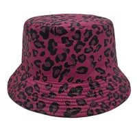 Unisex Streetwear Leopard Wide Eaves Bucket Hat sku image 3