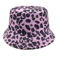 Unisex Streetwear Leopard Wide Eaves Bucket Hat sku image 4