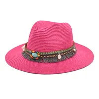 Unisex Retro Streetwear Geometric Big Eaves Straw Hat sku image 6