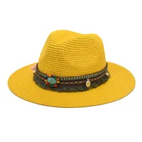 Unisex Retro Streetwear Geometric Big Eaves Straw Hat sku image 2