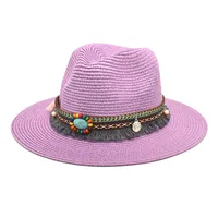 Unisex Retro Streetwear Geometric Big Eaves Straw Hat sku image 10