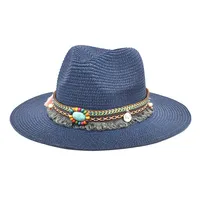 Unisex Retro Streetwear Geometric Big Eaves Straw Hat sku image 8