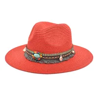 Unisex Retro Streetwear Geometric Big Eaves Straw Hat sku image 1