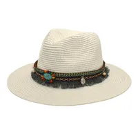 Unisex Retro Streetwear Geometric Big Eaves Straw Hat sku image 17