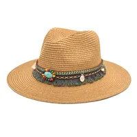 Unisex Retro Streetwear Geometric Big Eaves Straw Hat sku image 7