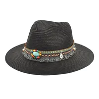 Unisex Retro Streetwear Geometric Big Eaves Straw Hat sku image 3