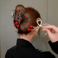 Vacation Simple Style Women's Cherry Alloy Plating Hair Claws main image 5